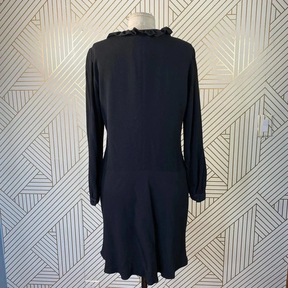 Pablo Gerard Darel Black Ruffle Long Sleeve‎ Dress